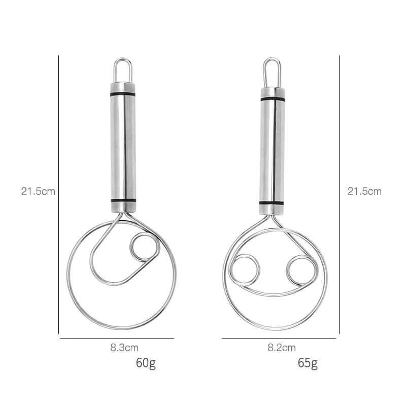 Rustfrit stål dansk dejpisker - Ergonomisk dejmixer