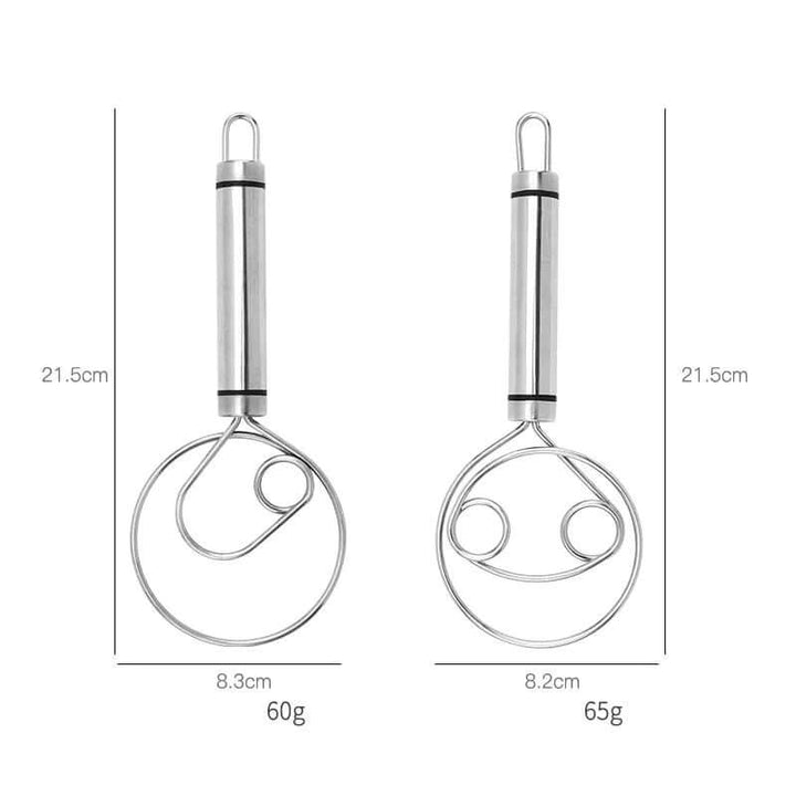 Rustfrit stål dansk dejpisker - Ergonomisk dejmixer