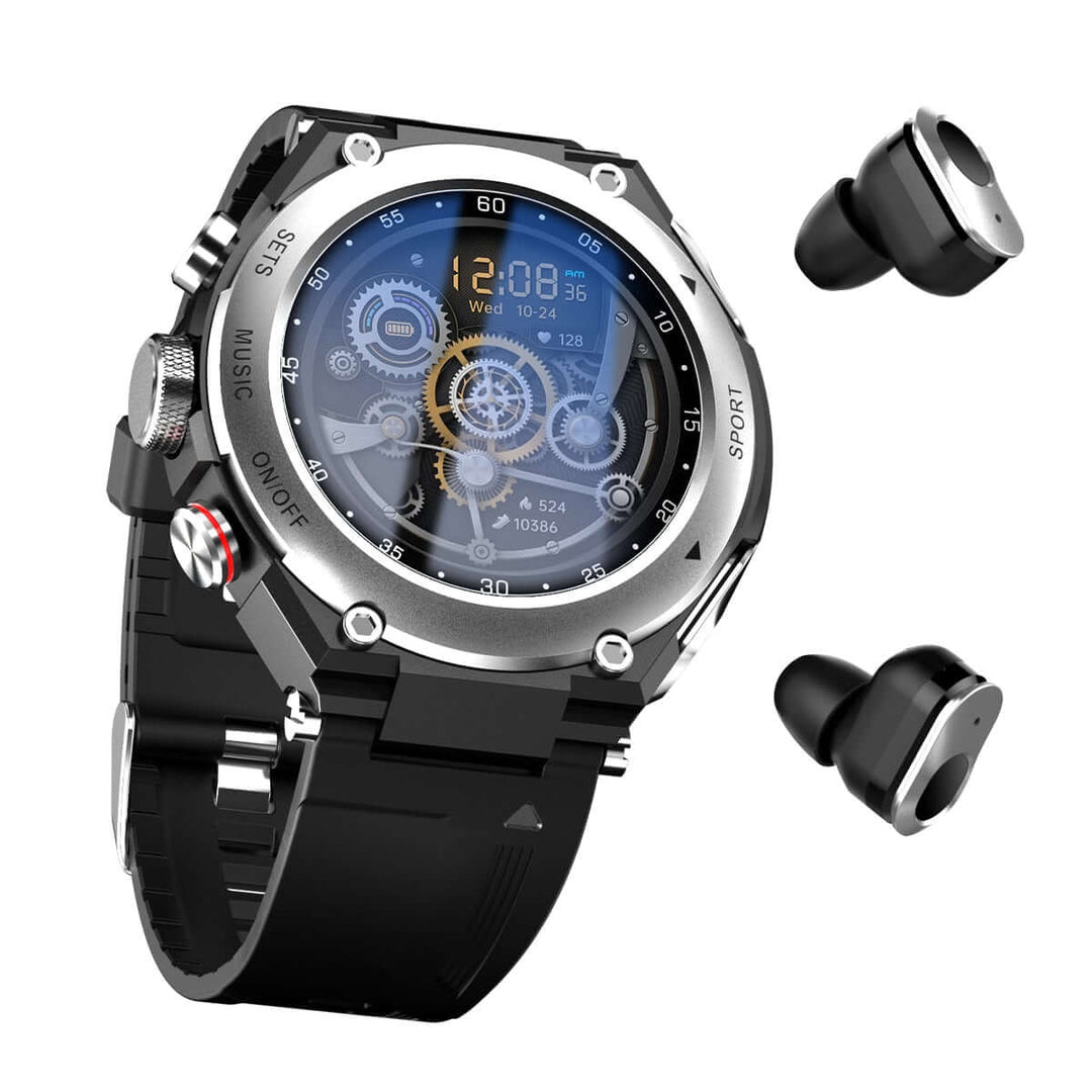 Smartwatch med Øretelefoner - Fitness Tracker & Helsemonitor