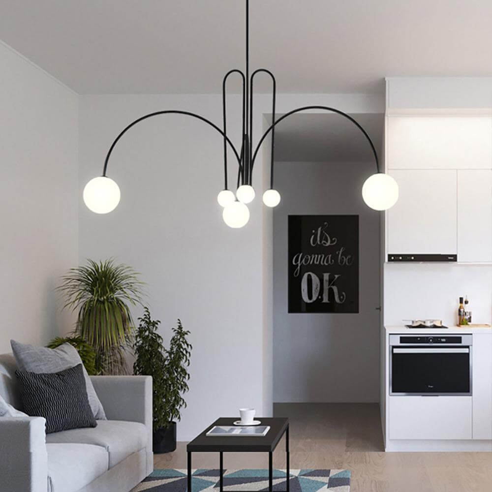 Elegant Glas & Metal Pendel Lampe