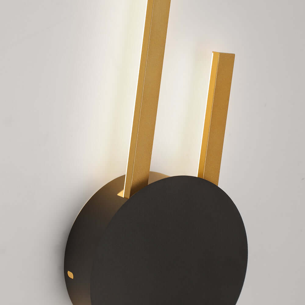 Moderne industriel LED væglampe i sort og guld