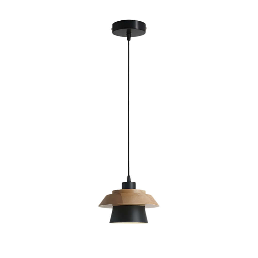Træ og Sten Pendel Designer Lampe