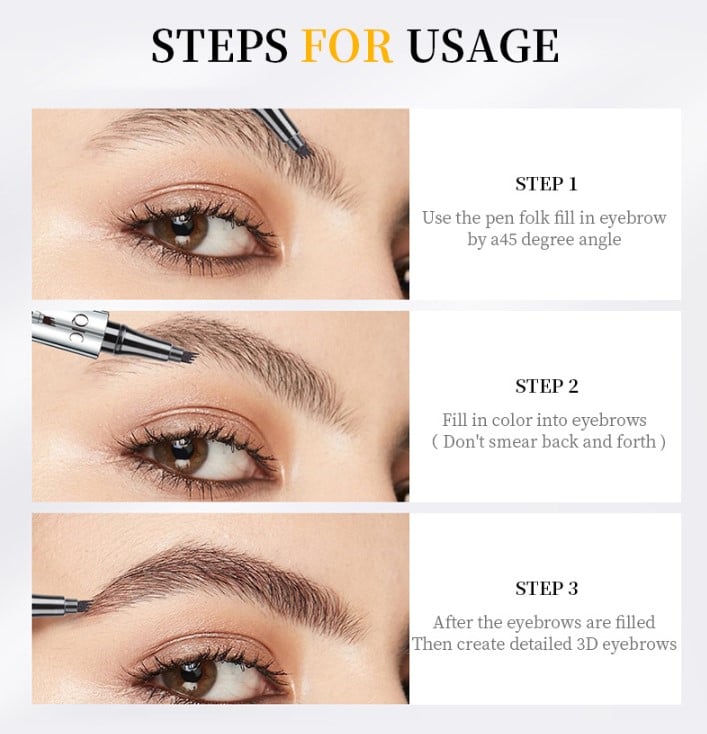 Langtidsholdbar vandfast microblading blyant til bryn makeup med præcis påføring.