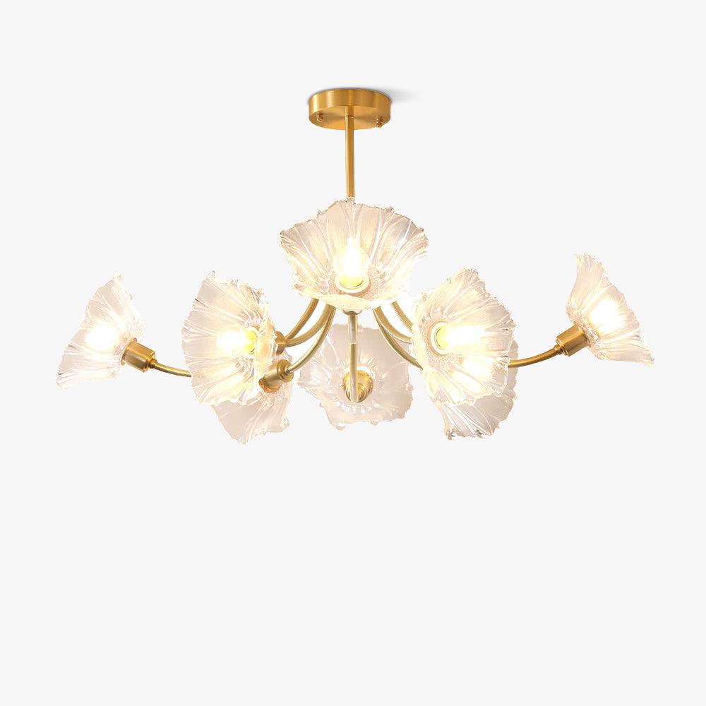 Elegant og Moderne Blomsterglas Lysekrone