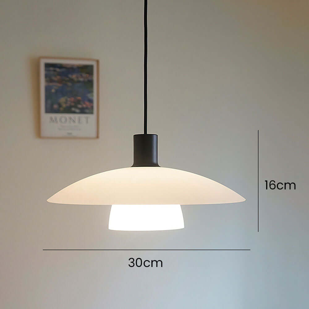 Minimalistisk Pendellampe i Hvidglas