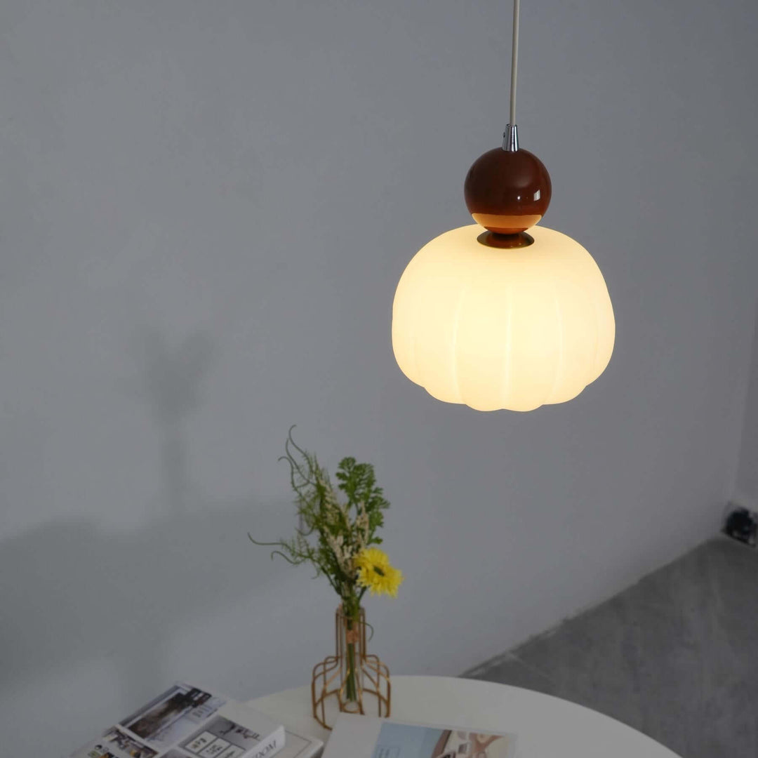 Elegant Græskar Pendellampe, 14 cm