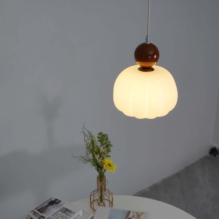 Elegant Græskar Pendellampe, 14 cm