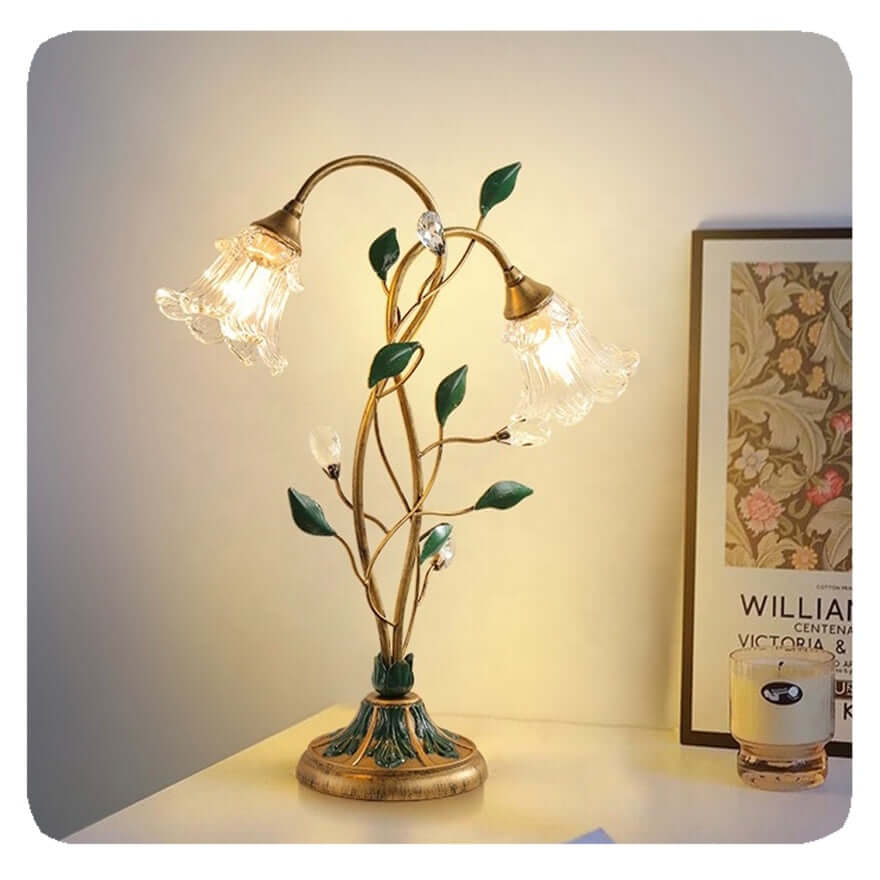 Blomsterbordlampe i vintagestil 45x55cm