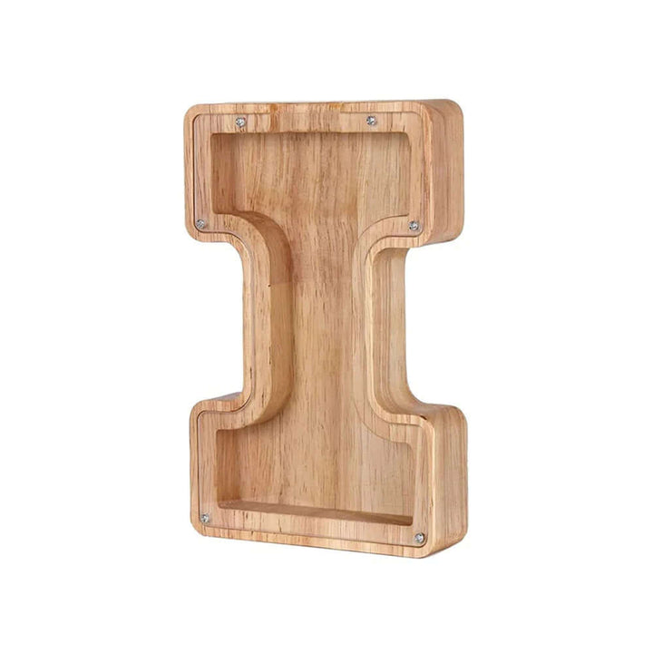 Træ sparegris med vindue - Alfabetdesign