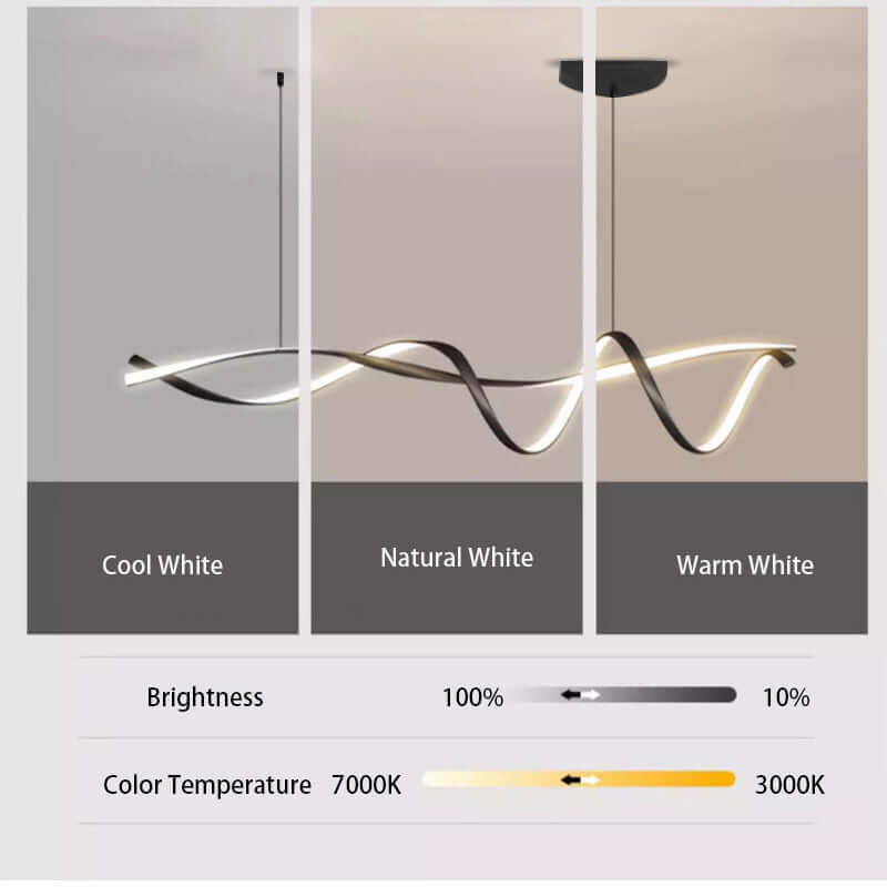 Moderne LED-lysekrone - Sort