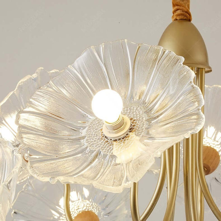 Moderne Glas Lysekrone med Lotusblomst Design