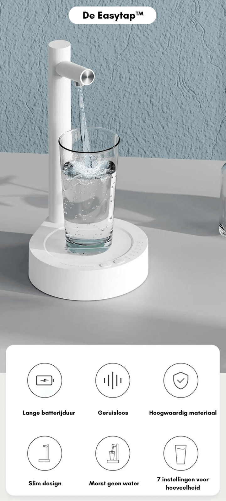 Bærbar vanddispenser til seng og skrivebord