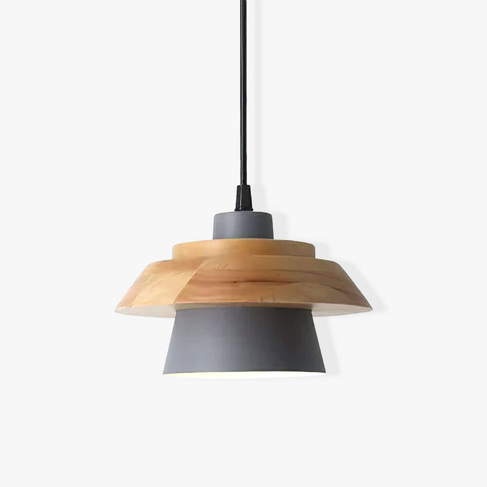 Træ og Sten Pendel Designer Lampe