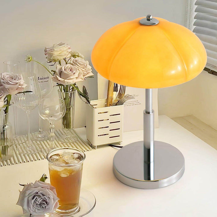 Svamp Design Bordlampe Glas Ravfarvet