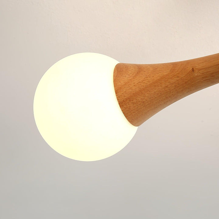 Træ lysekrone loftslampe med 3-5 hoveder