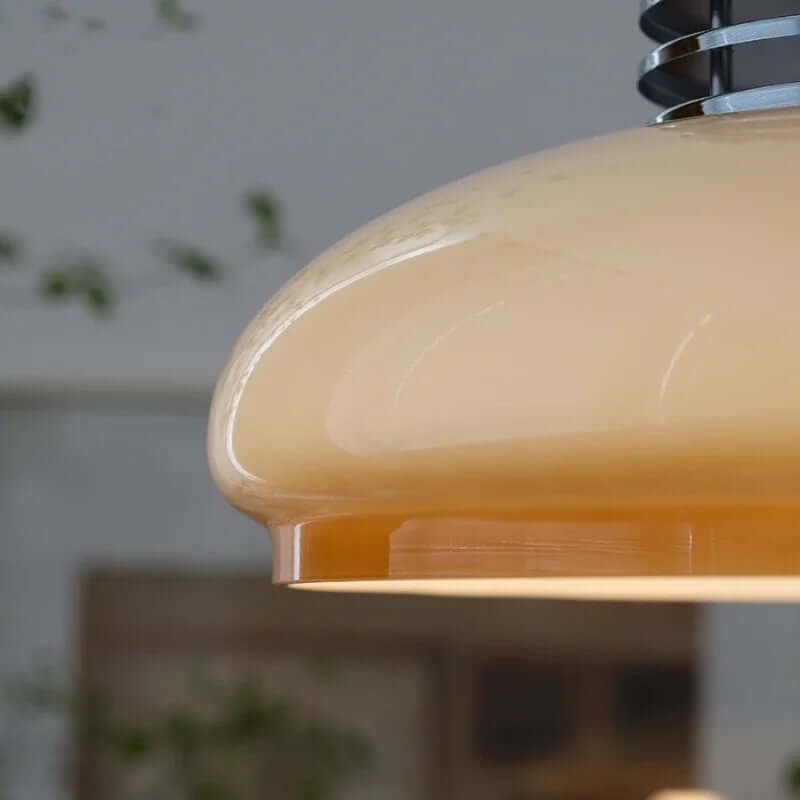 Orange Bauhaus Design Glas Pendel Lampe