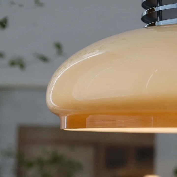 Orange Bauhaus Design Glas Pendel Lampe