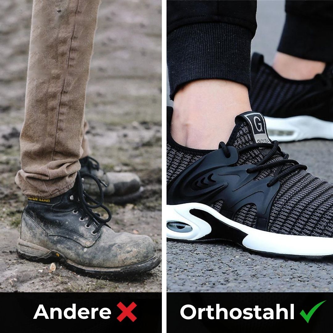 Topvisning af unisex letvægts sikkerhedssko med stålkap. Komfortabelt og certificeret arbejdsfodtøj.