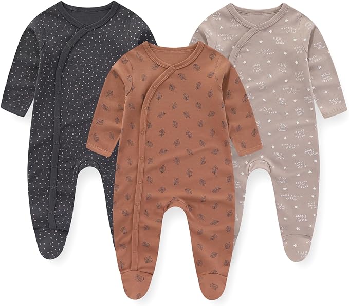 Unisex 3-pak bomulds sparkedragter til babyer