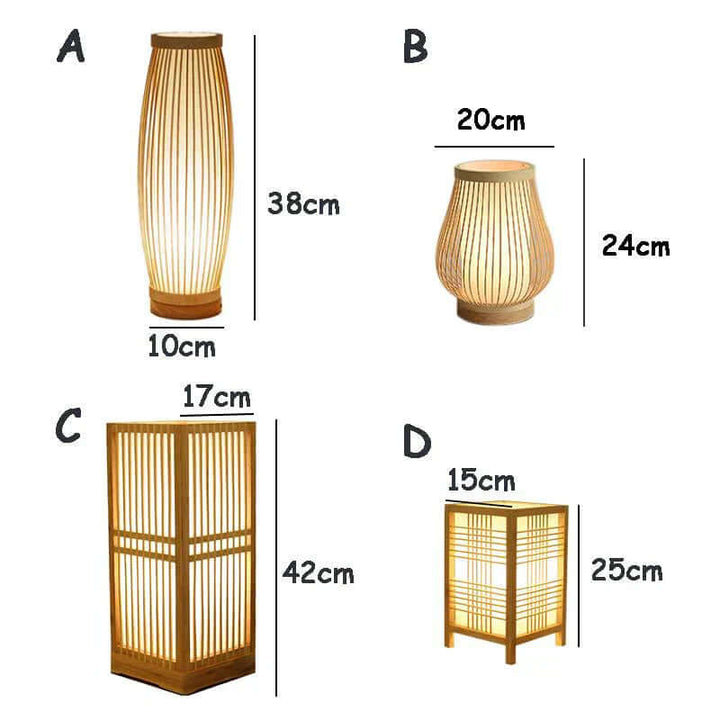 Japansk Bambus Bordlampe for Zen Indretning