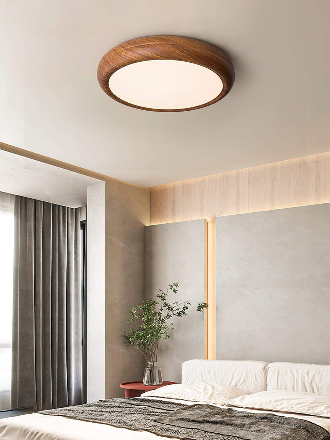 LED Loft Rund Loftlampe i Trælook