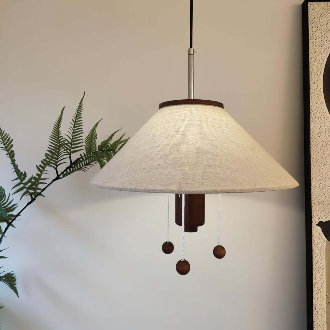 Design Blæksprutte Pendel, Valnød & Hvid