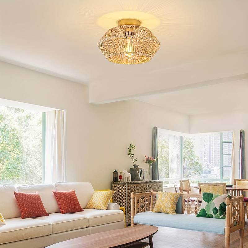 Boheme Loft Væglampe Håndlavet Rattan Designerlampe