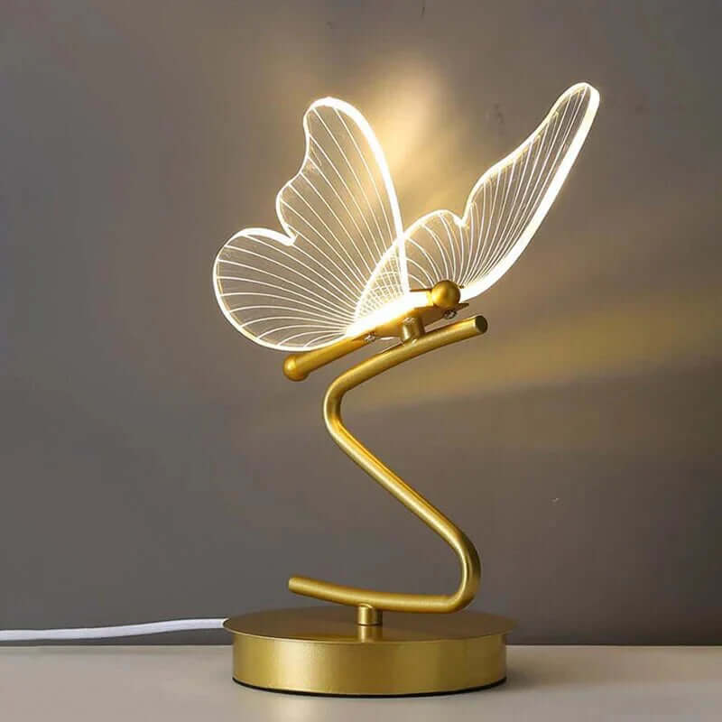 Moderne LED Bordlampe med Sommerfugledesign