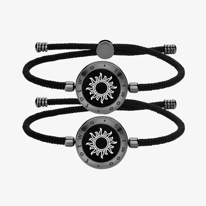 Sol og måne pararmbånd i rebdesign; et unikt symbol på evig forbindelse.