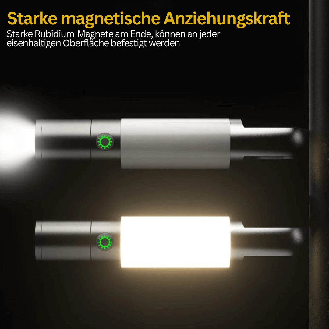 LED-lommelygte, 1000 lumen, 4 tilstande, USB-C