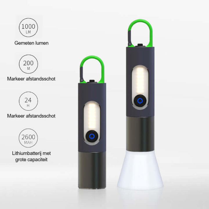 Genopladelig LED Lommelygte, Zoombar