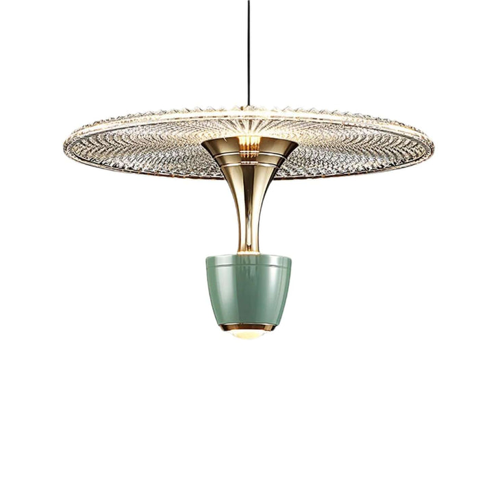 Moderne LED-pendellampe, diskformet
