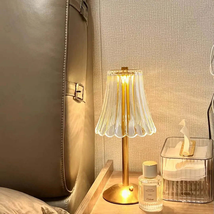 Dæmpbar LED Krystal Bordlampe - Trådløs