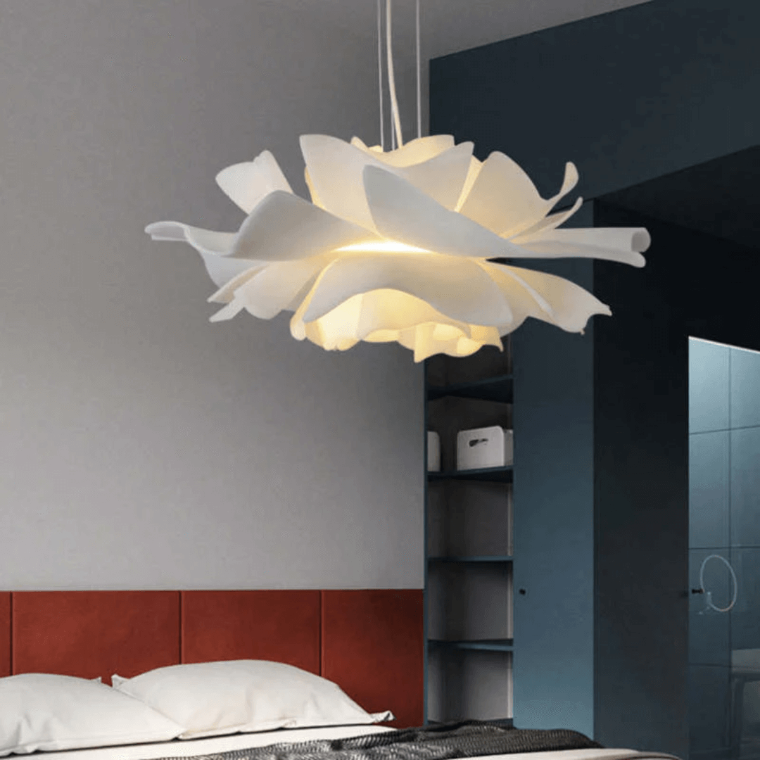 Moderne hvid blomster pendel i metal