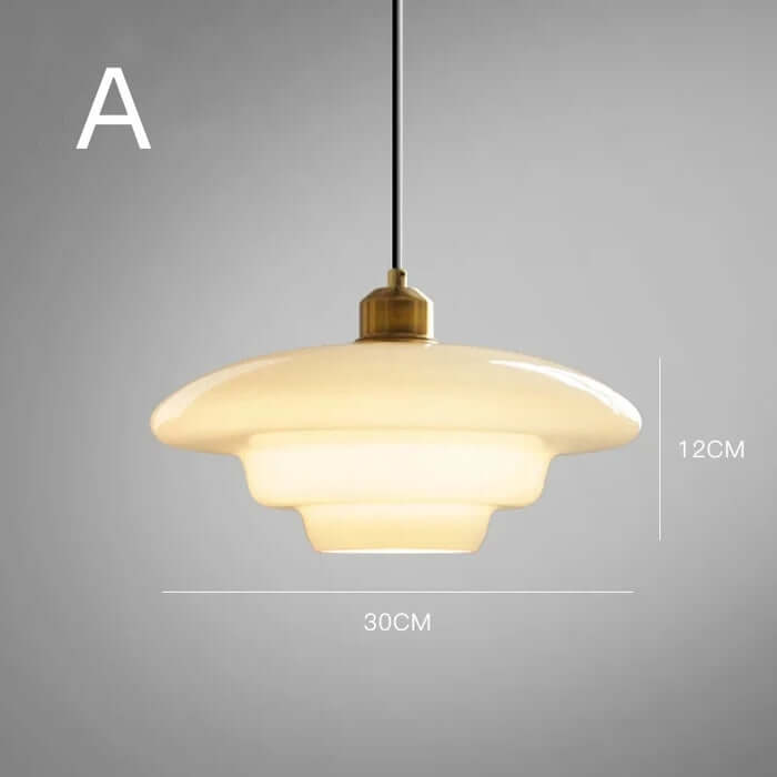 Elegant hvidglas pendellampe