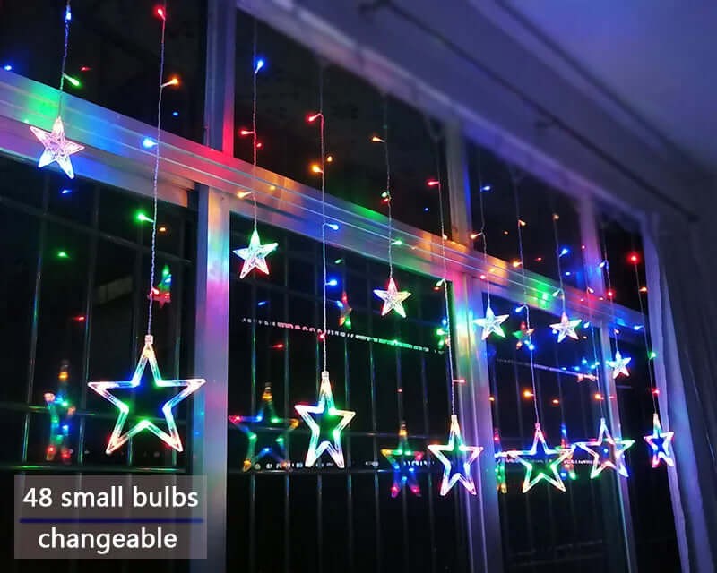 LED Stjernegardinslyskæde 3x3m Varm Hvid