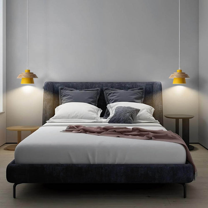 Træ og Sten Pendel Designer Lampe