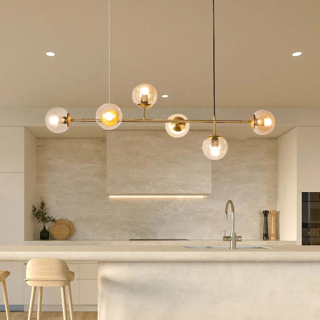 Moderne Pendellampe med Glaskugler