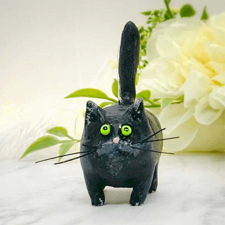 Håndlavet juletræsornament med kat