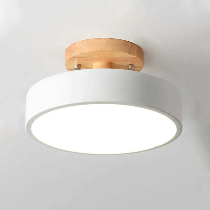 Dæmpbar LED Loftlampe i Trædesign