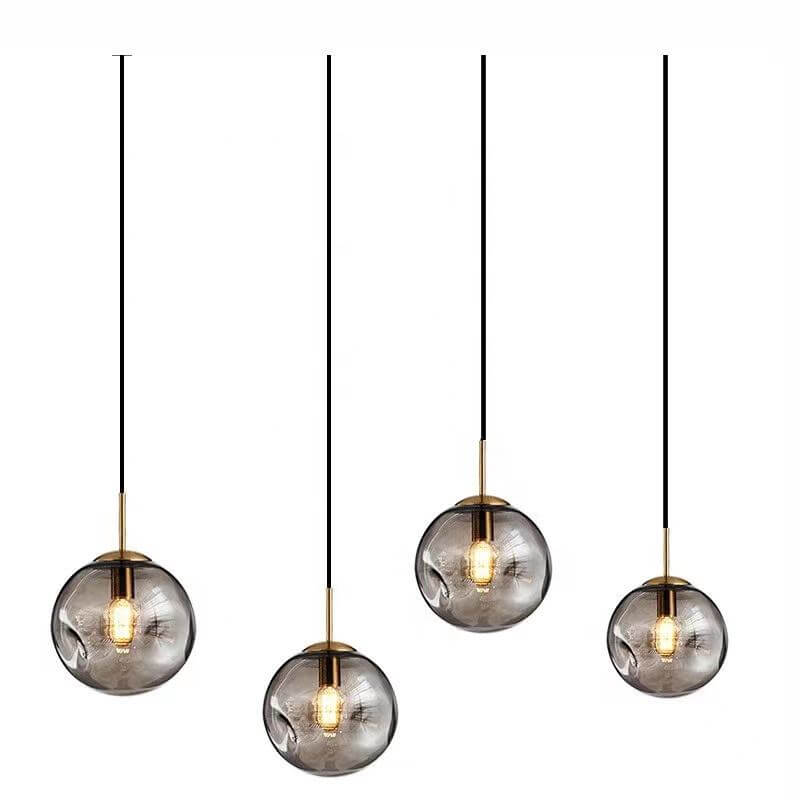 Kugleformet Glas-Pendellampe 25 cm