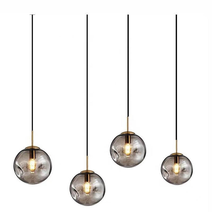 Kugleformet Glas-Pendellampe 25 cm