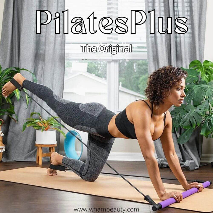 Pilatesstang med modstandsbånd til træning
