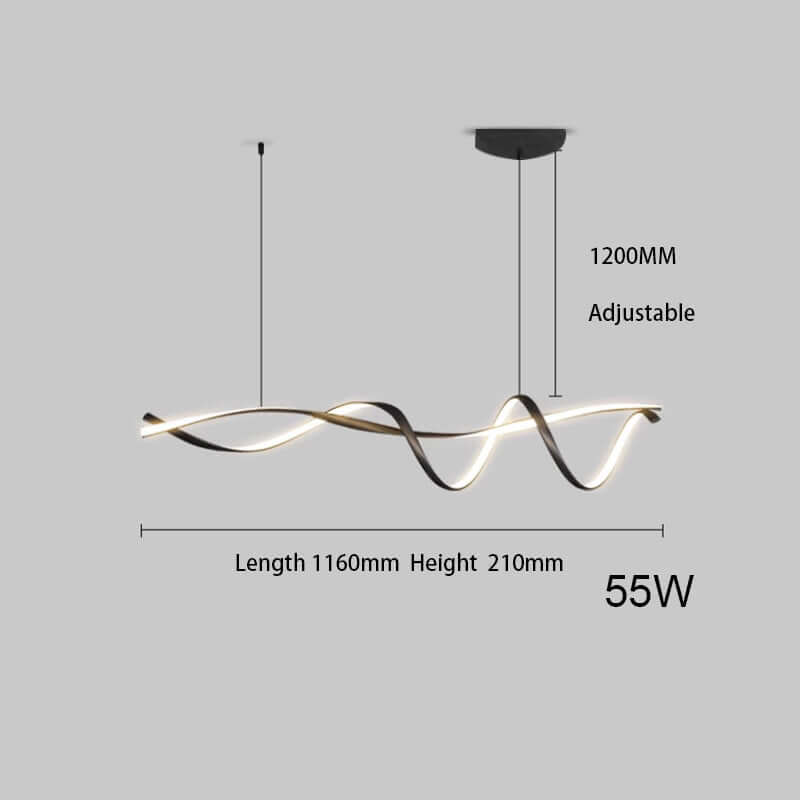 Moderne LED-lysekrone - Sort