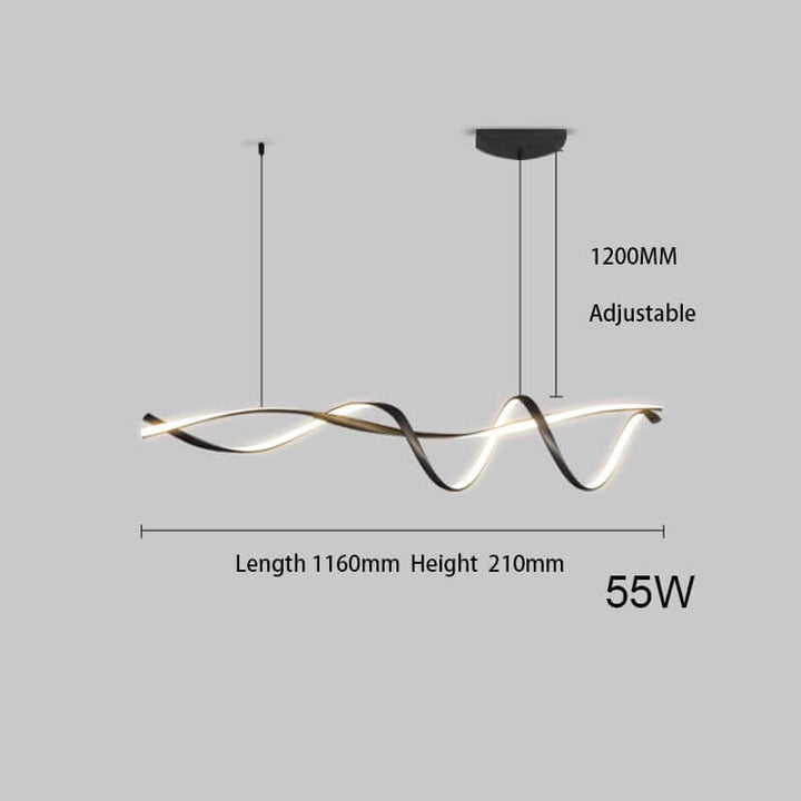 Moderne LED-lysekrone - Sort