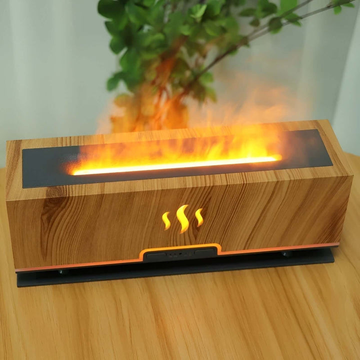 3-i-1 Aroma Diffuser Luftfugter med Flammerlys