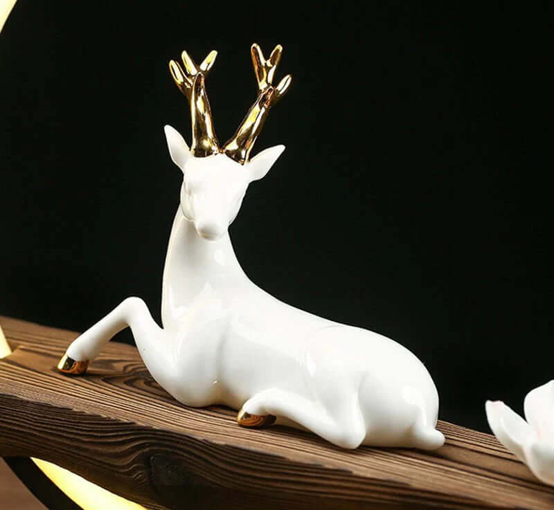 Hvid porcelæns rådyr røgelseslampe med LED