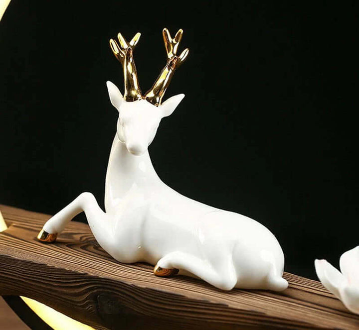 Hvid porcelæns rådyr røgelseslampe med LED