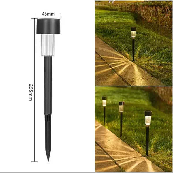 Solar havelampe i rustfrit stål - Varm hvid LED