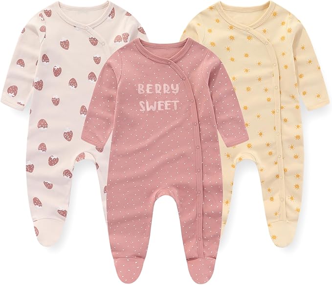 Unisex 3-pak bomulds sparkedragter til babyer